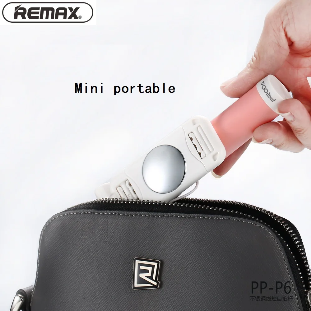 REMAX селфи палка с проводом красочные мини ручной подключения портативный из нержавеющей стали регулируемый держатель камеры телефона P6