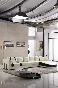 

Whole sale living room sofa bed L-shape leather sofa for apartment