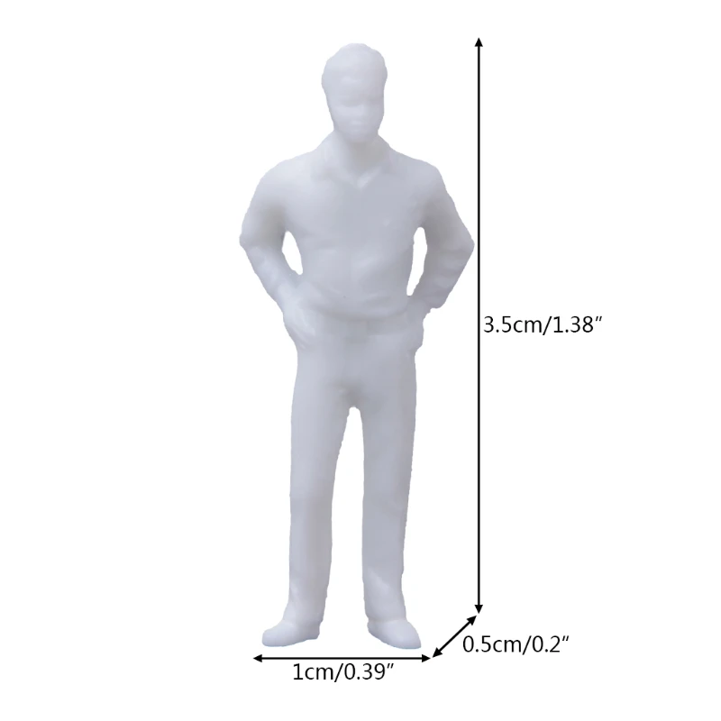

10Pcs 1:50 Scale Model Miniature White Figures Human Model Architectural Model