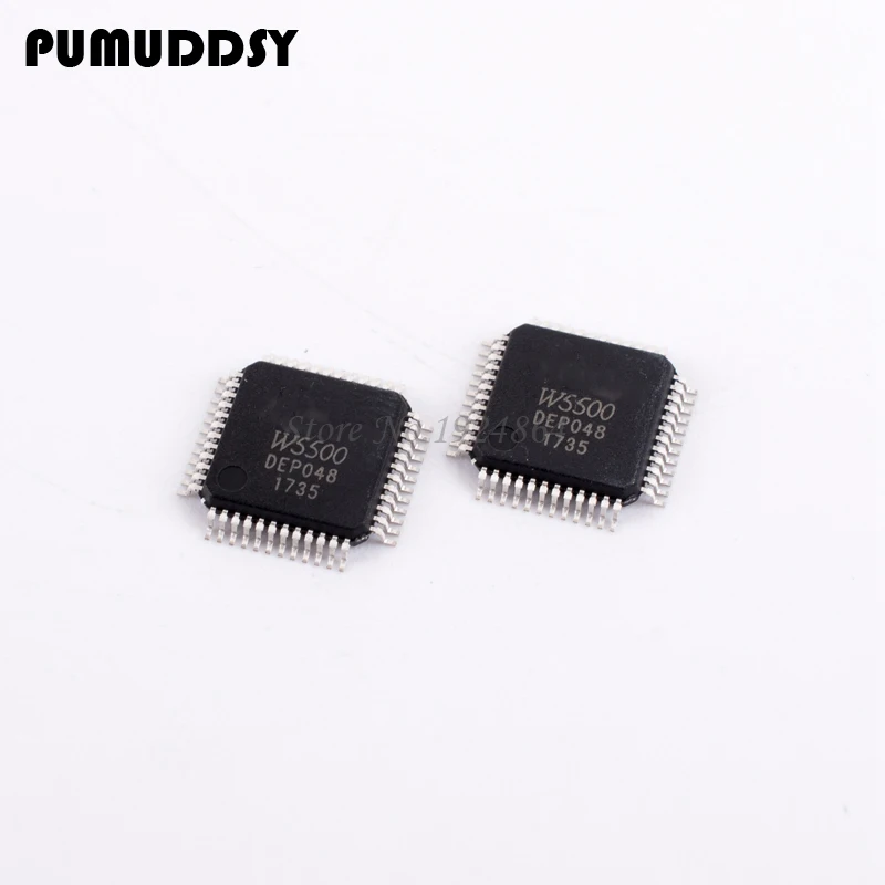 

10PCS W5500 LQFP 5500 Ethernet IC 3in1 Controller TCP/IP ++PHY Enet New original free shipping IC