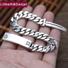 Модные Для мужчин браслет 925 стерлингового серебра подарок цифровой материал браслет-цепочка браслет ювелирные изделия Новые FB17