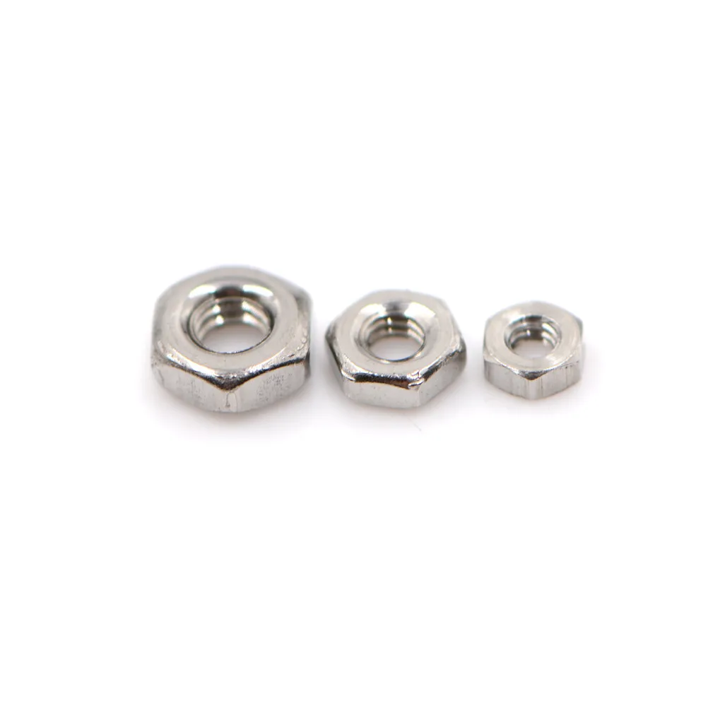 50 шт./лот высокое качество M1.6 M2.0 M2.5 304 шестигранные гайки из нержавеющей стали