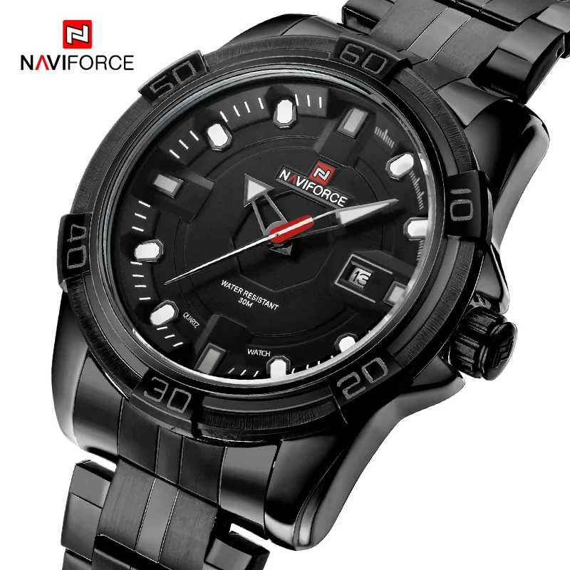 Naviforce Для мужчин спортивные Наручные часы Военная Униформа кварцевые Элитный