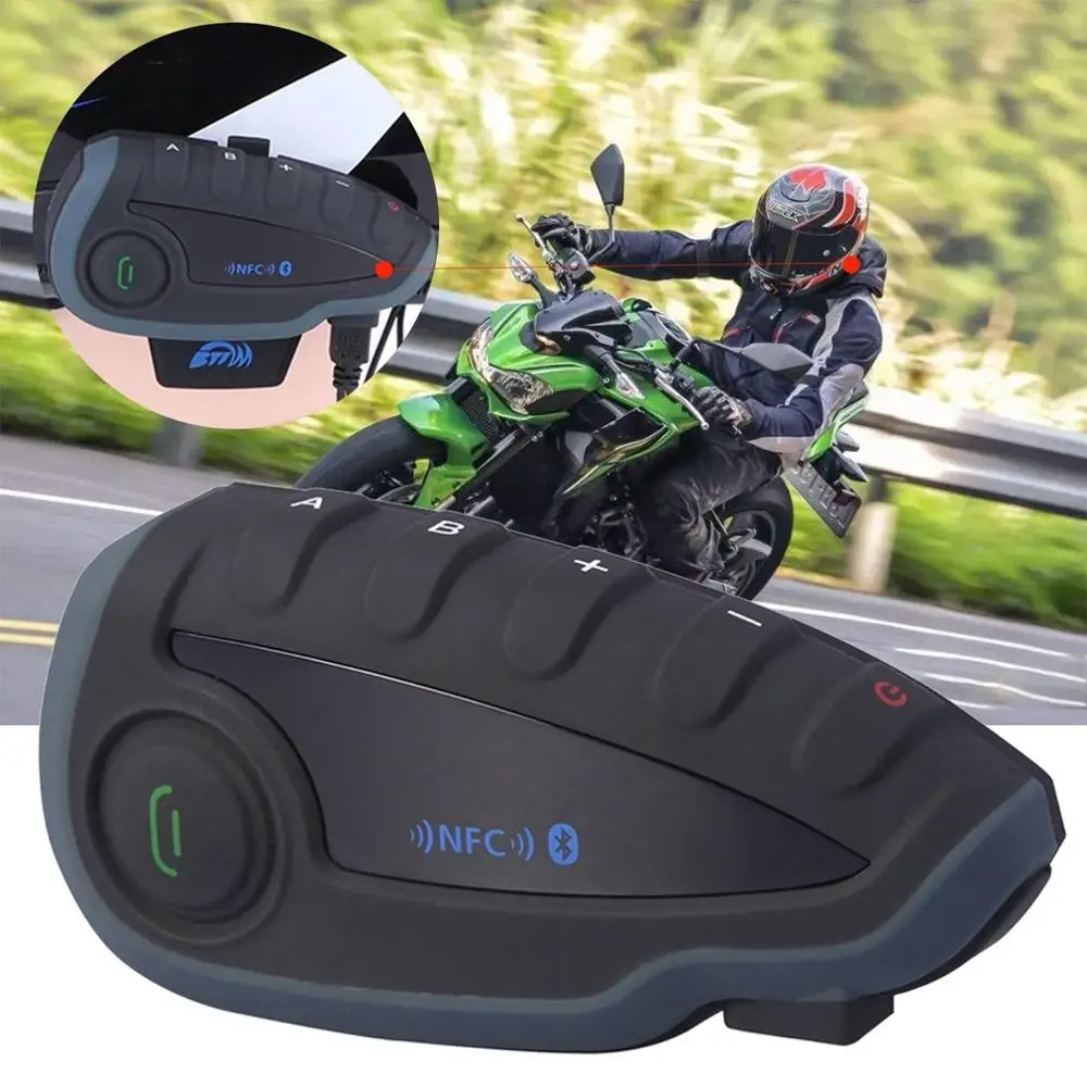 

V8 Motorcycle Helmet Intercom Helmet Headset For Headphones 5 Pilots BT Intercoms FM Radio NFC Remote Control