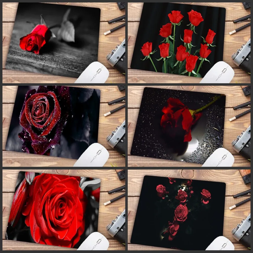 

Mairuige Big Promotion Red Roses with Black Customized Laptop Gaming Mouse Pad Size for Size for 180x220x2mm Small Mousepad