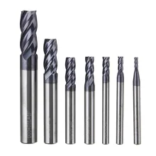 1pc Solid Carbide 4 Flute End Mill CNC Milling Cutter Straight Shank Woodworking Drill Bit 2/3/4/5/6mm For Milling Machine