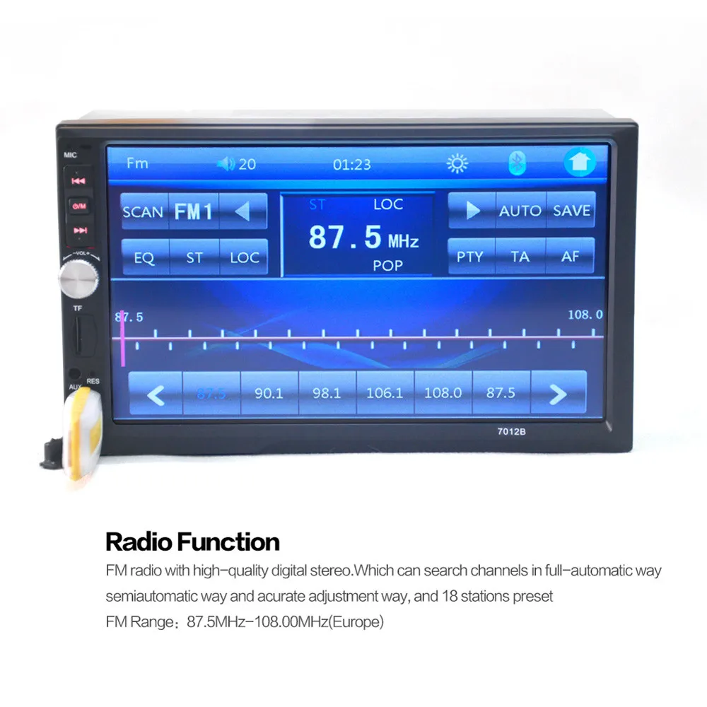 Новое поступление в тире автомобиля Touch USB/SD/MP3/MP5 плеер AUX FM Радио Стерео Bluetooth двойной DIN at4