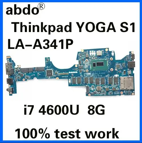 Abdo ZIPS1 LA-A341P материнская плата для lenovo Thinkpad YOGA S1 материнская плата для ноутбука 04X6417 cpu i7 4600U 8G ram тестовая работа