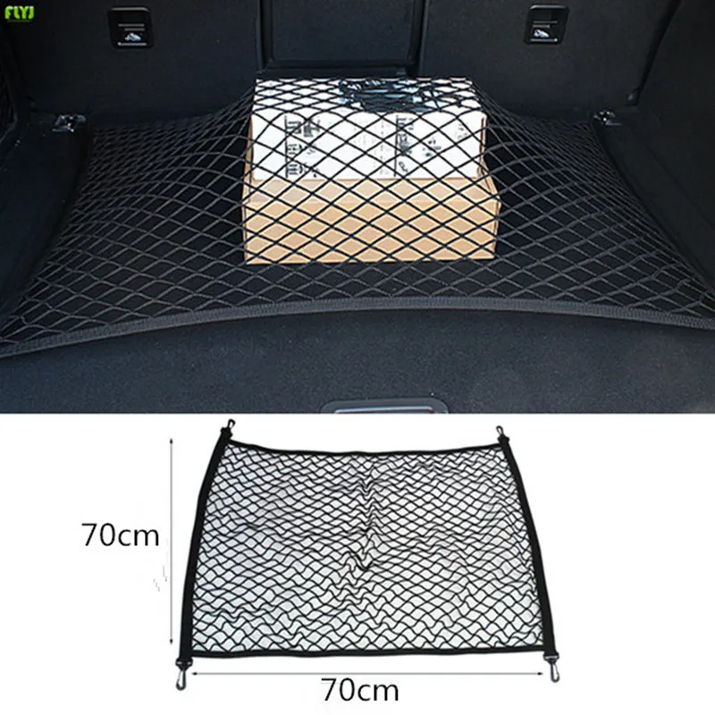 

FLYJ Car Rear Trunk Seat Elastic String Net Mesh Car Trunk Storage Bag Cargo Organizer Storage Bag Pocket Cage Auto Accessoires