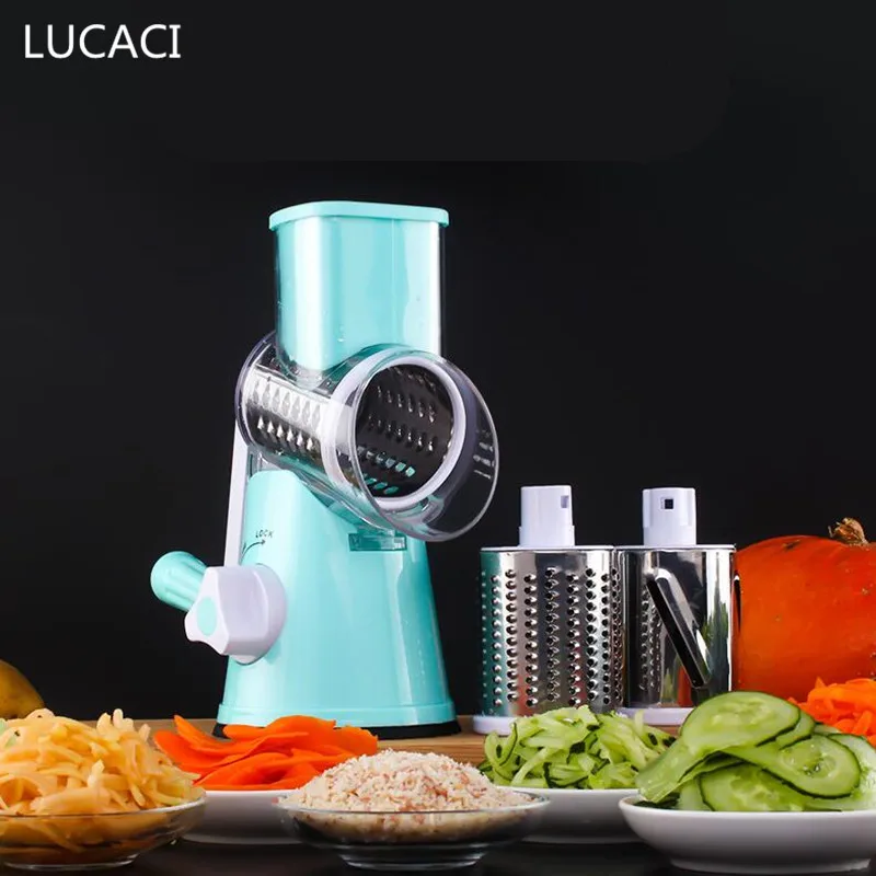 

Mandoline Slicer Manual Drum Vegetable Shredder Potato Julienne Carrot Cheese Grater Round Stainless Steel Blade