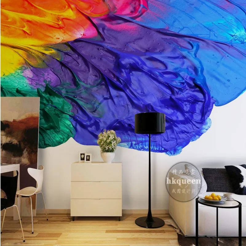 Free Shipping Oil painting abstract landscape oil painting TV backdrop