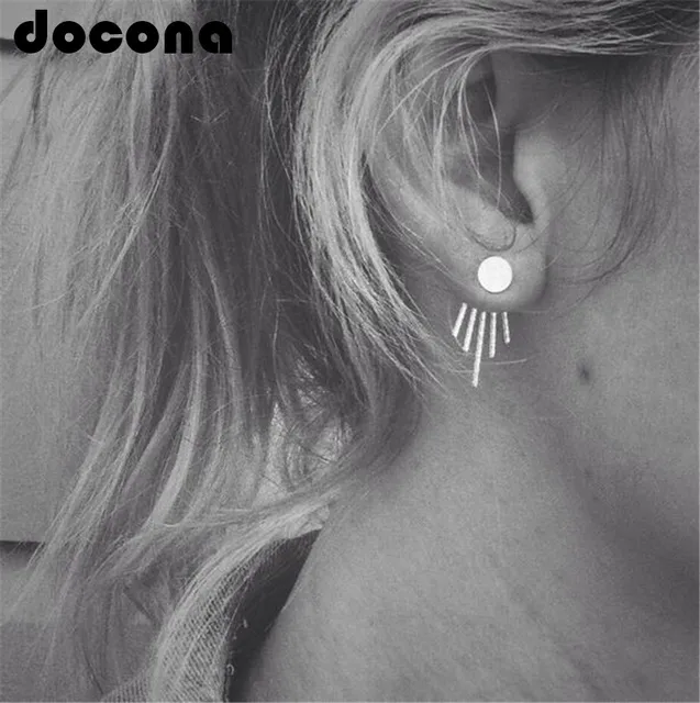 Docona Forme Geometriche Lega di Giacca Orecchini con perno Roccia di Stile Oro Docona Forme Geometriche Lega di Giacca Orecchini con perno Roccia di Stile Oro