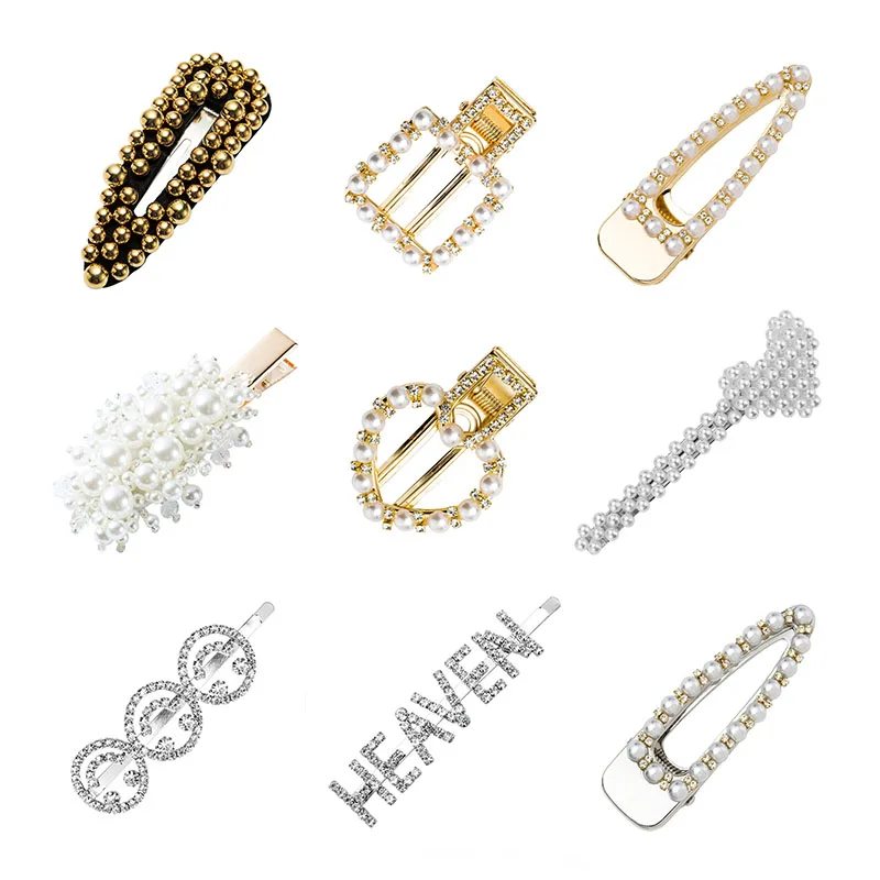 

Pomlee Korean Heart Shiny Imitation Pearl Hair Jewelry for Women Wedding Party Colors Vintage Hair Pins Gifts Resin Bobby Pin