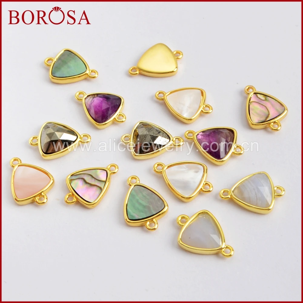 BOROSA 10 шт. Новинка 12 мм треугольные многофункциональные граненые камни золотой