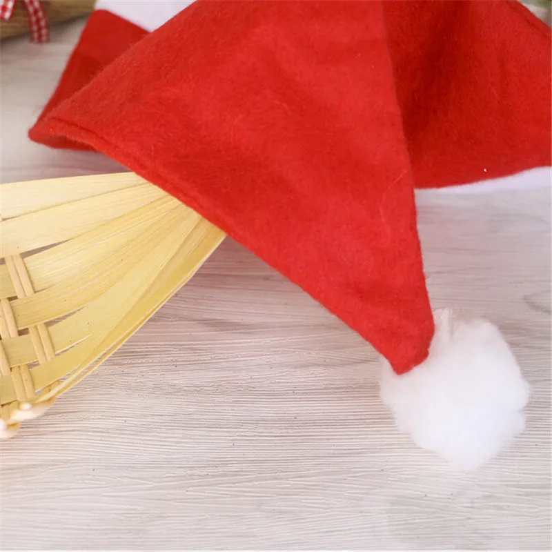 10Pcs/lot Adult Ordinary Christmas Hats Santa Hats Children Cap for Christmas Party Props New Year Gift