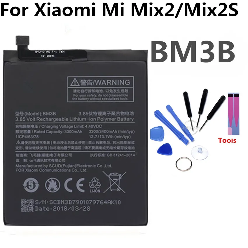 

BM3B Mobile Phone Battery For Xiaomi Mi Mix2S Mix2 Real Capacity 3400mAh Replacement Li-ion Battery