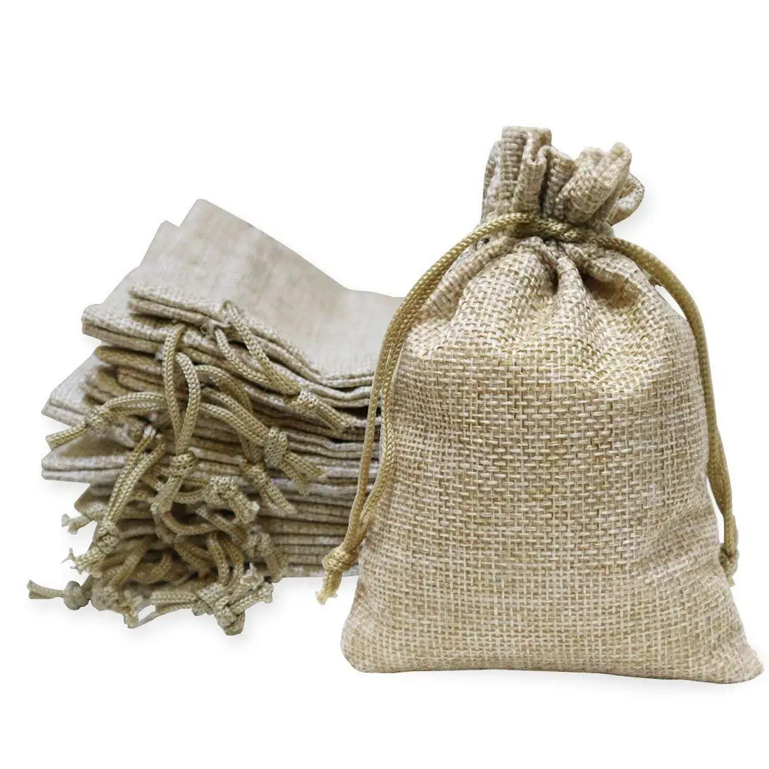 

40 Pieces Burlap Bags with Drawstring, 13cmx10cm Burlap Drawstring Gift Bag Jewelry Pouches for Wedding and Party Favors, DIY