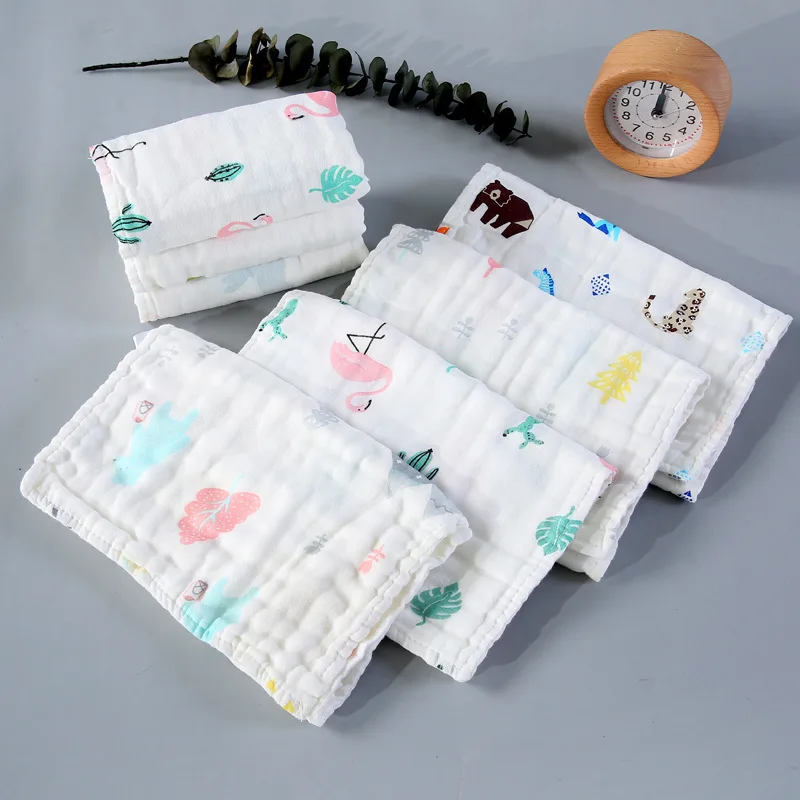 

6-layer High-Density 100% Cotton A Class Muslin Gauze Wipe Cloth Baby Handkerchief Face Towel Baby Saliva Towel 25x50cm