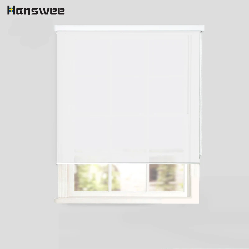 Persianas enrollables con pantalla solar HANSWEE con marco de ventana para decoración de oficina y hogar tamaño personalizado Persianas enrollables con pantalla solar HANSWEE con marco de ventana para decoración de oficina y hogar tamaño personalizado