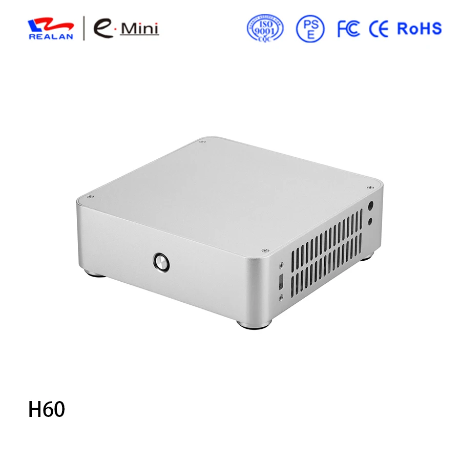 Realan H60 чехол для ноутбука ПК с алюминиевым корпусом HTPC для материнская плата Mini ITX без источника питания