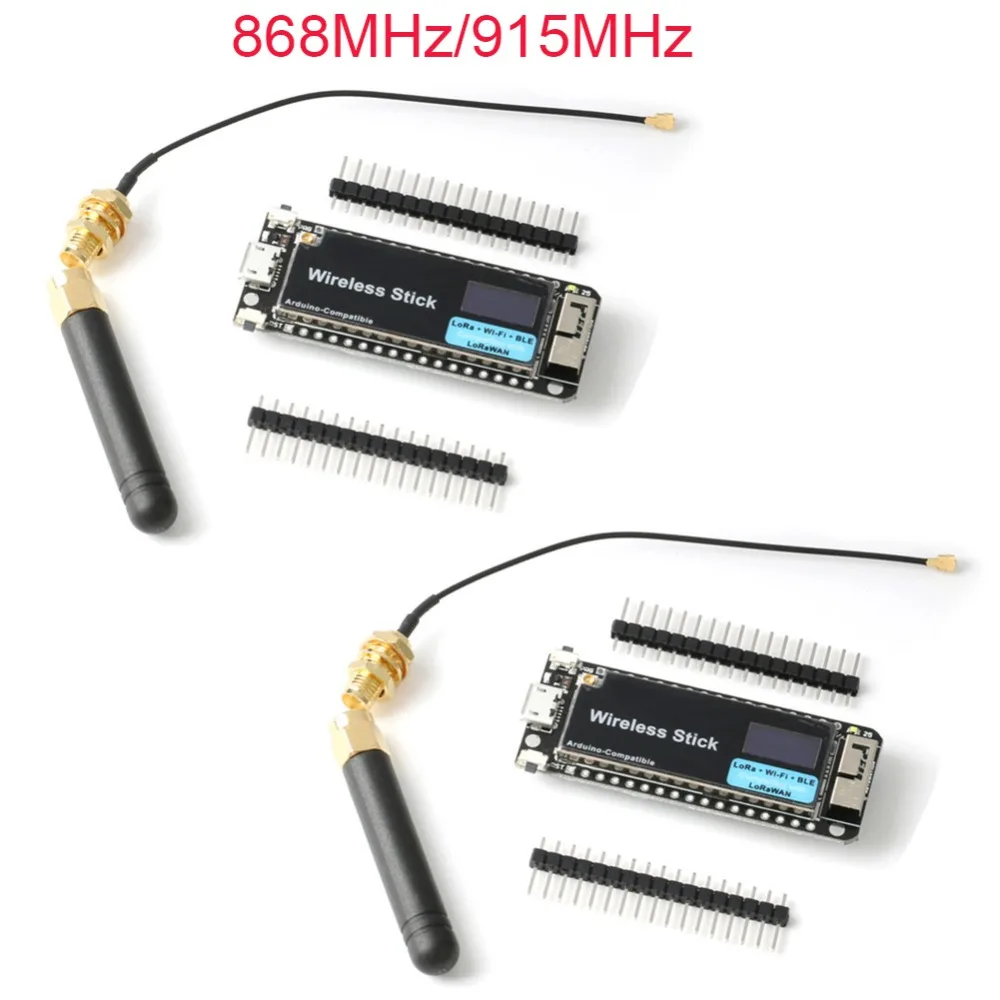 

2Pcs 868Mhz/915MHz SX1276 ESP32 LoRa OLED Display Lora Module Development Board WIFI BLE Module with Antenna for Arduino IDE