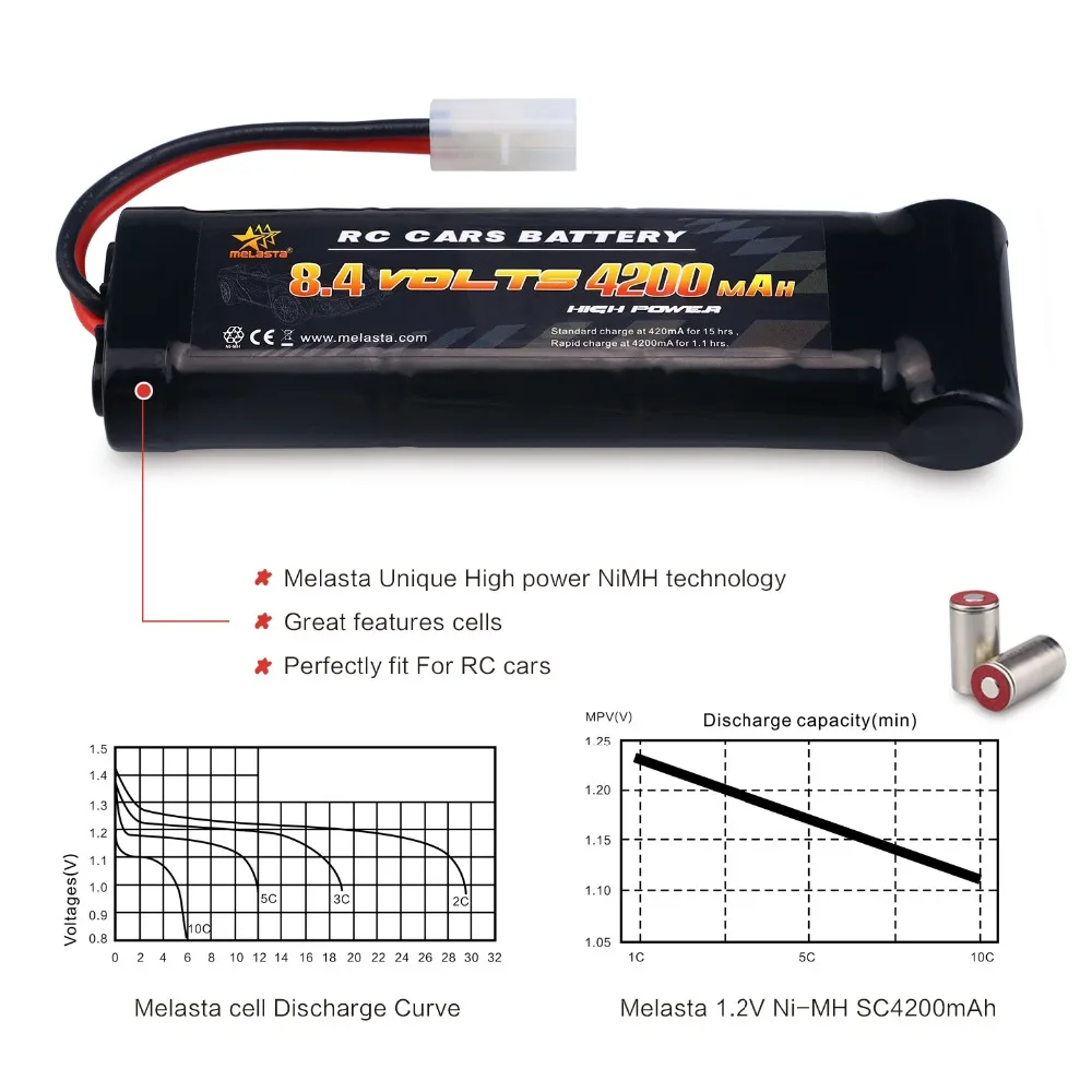 Melasta 8,4 V 4200mAh 7-Cell плоский аккумулятор NiMH с разъемом Traxxas/Tamiya для дистанционного управления гоночными автомобилями RC Toys