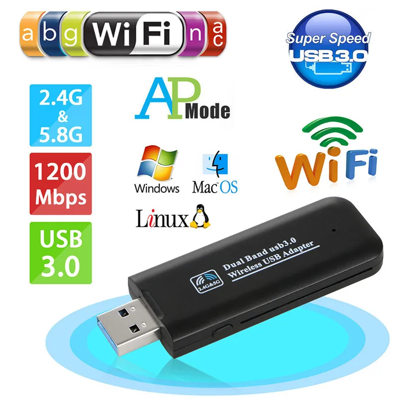 USB беспроводная Wi Fi сетевая ТВ карта WLAN LAN адаптер приемник 2 4G 5G 300M для Samsung Smart