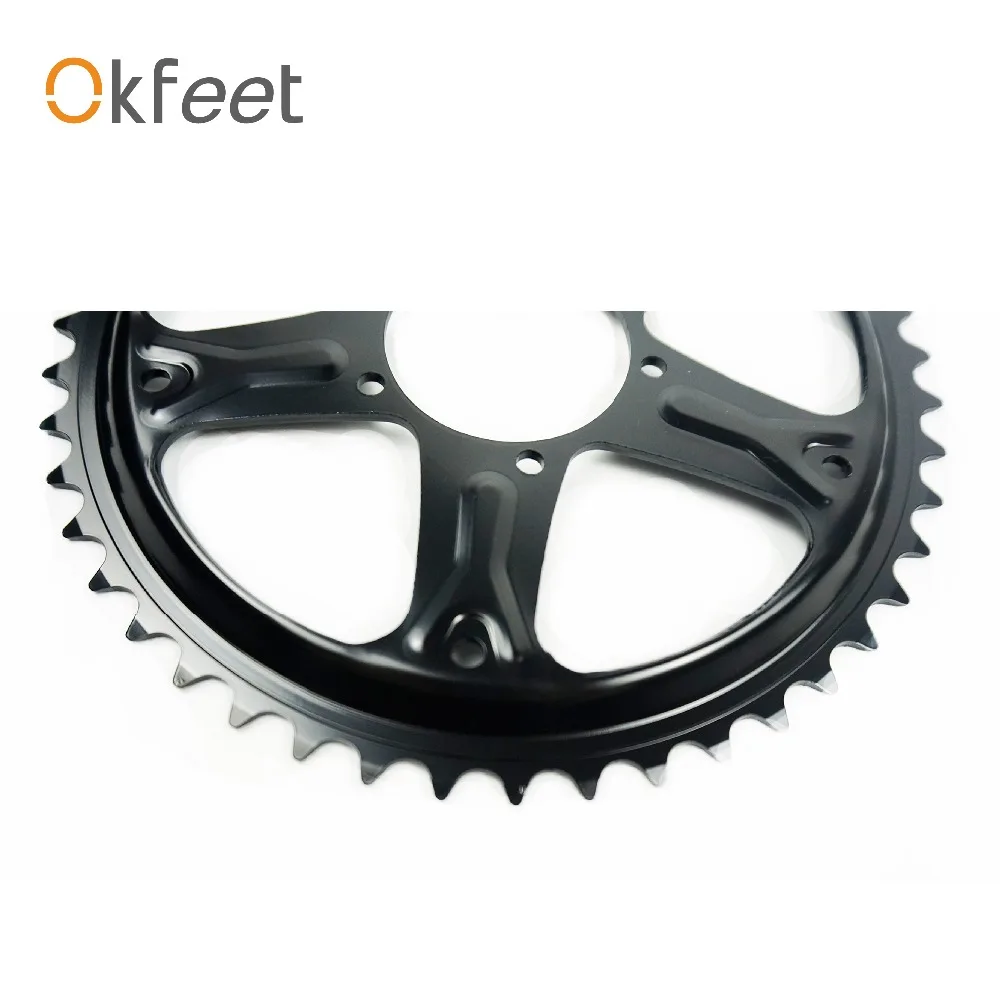 Flash Deal okfeet BBS01 BBS02 BAFANG Chain Wheel and Replacement Chain Guard Black 46T 48T 52T Chainwheel Teeth Black 3