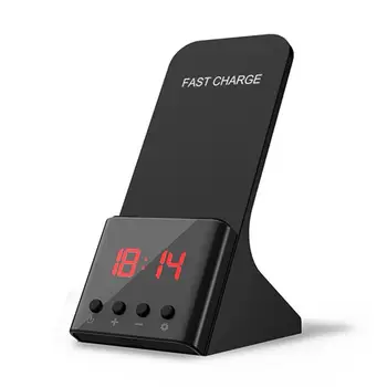 

10W Qi Fast Wireless Charger Qi Standard Wireless Charging with Alarm Clock Stand for IPhone X XS Max 7 8 Samsung Galaxy S8 S9