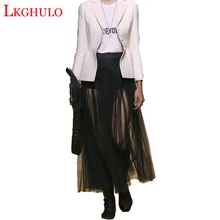 Модные Высокая Талия юбки женские черные платье принцессы с юбкой-пачкой из сетчатой ткани; юбка из органзы, в горошек, бальное платье Saias Femininas Плюс Размеры A588