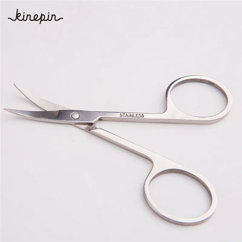 3Pcs/Lot Stainless Steel Round Tip Eyebrow Eyelash scissor+Tilted Tip Eyebrow Nose Hair Scissors+Sharp Tip Makeup Scissors