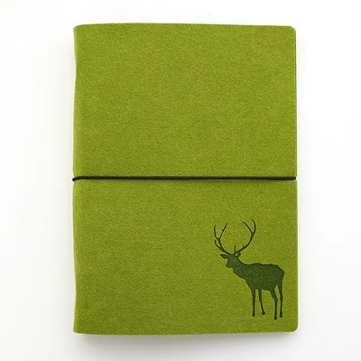 JIANWU, фетровая оболочка, ткань, записная книжка, вкладыш, внутреннее ядро A6, A7, записная книжка, дневник A5, план, связывающее, офисные принадлежности, связующее кольцо - Цвет: deer green