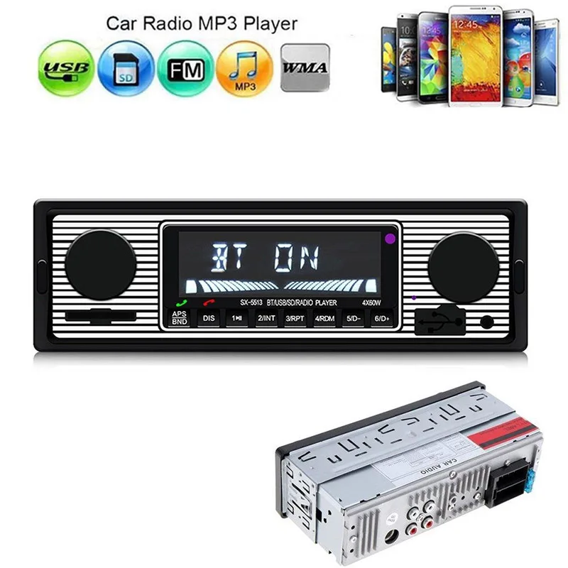 

Car Radio Player Hands-free Bluetooth No Display Screen Stereo Radio Bluetooth In Dash Radio with USB and SD Car Audio Player