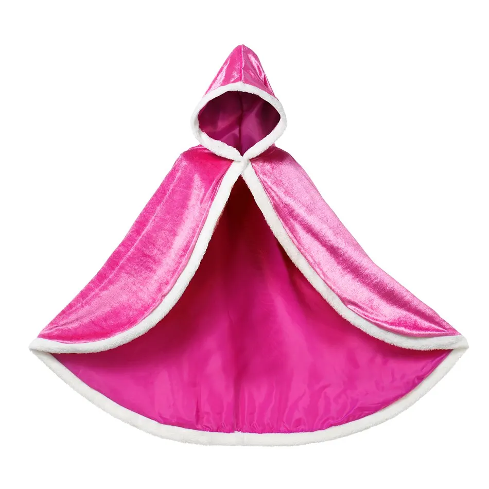 PaMaBa/нарядное платье принцессы Авроры для девочек; платья Золушки на день рождения; Детская летняя одежда; детские маскарадные костюмы на Хэллоуин - Цвет: Pink Cloak