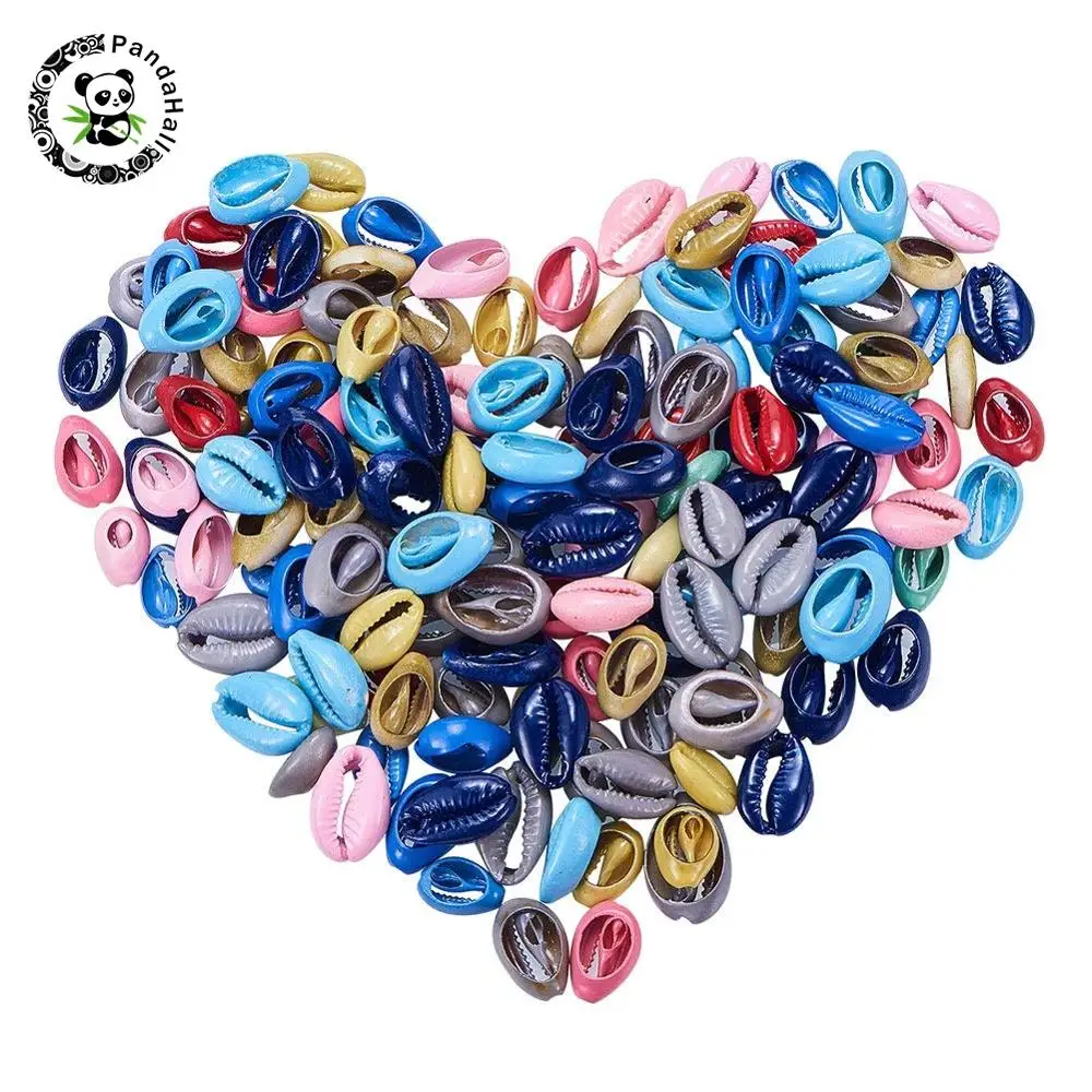 

200pcs Colorful Beach Shell Beads Dyed Cowrie Shell Pendants DIY Handmade Charm Necklaces Bracelet Earring Jewelry Making