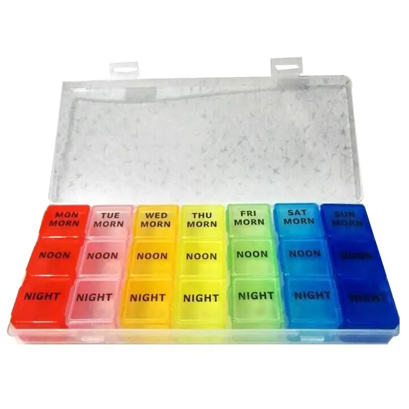 

Detach Case Weekly Medtime Planner 7 Day 21 Slots Pill Storage Box Weekly Pill Medicine Box Organizer for Medications
