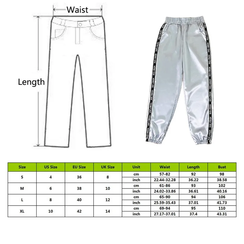 Wenyujh женские атласные свободные штаны с большим карманом, блестящие штаны для тренировок, штаны с лентами, Харадзюку для бега, спортивная одежда
