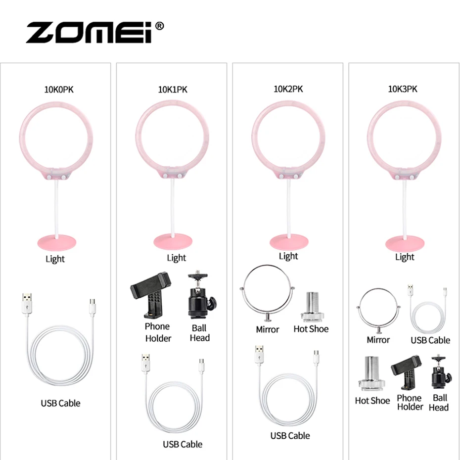  ZoMei 10 inch Ring Light 26cm LED Dimmable Camera Photography Lamp Portable Mini Desktop Video Ligh - 33038120375