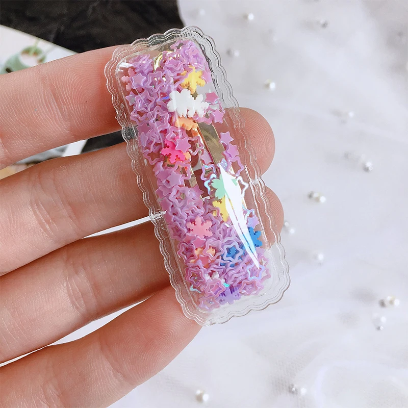 New Fashion Cute Hair Clip Bobby Pins Kids Girl Hairpin Accessories for Children Transparent Pearl Sequins Baby Girl Stream Clip - Цвет: 8