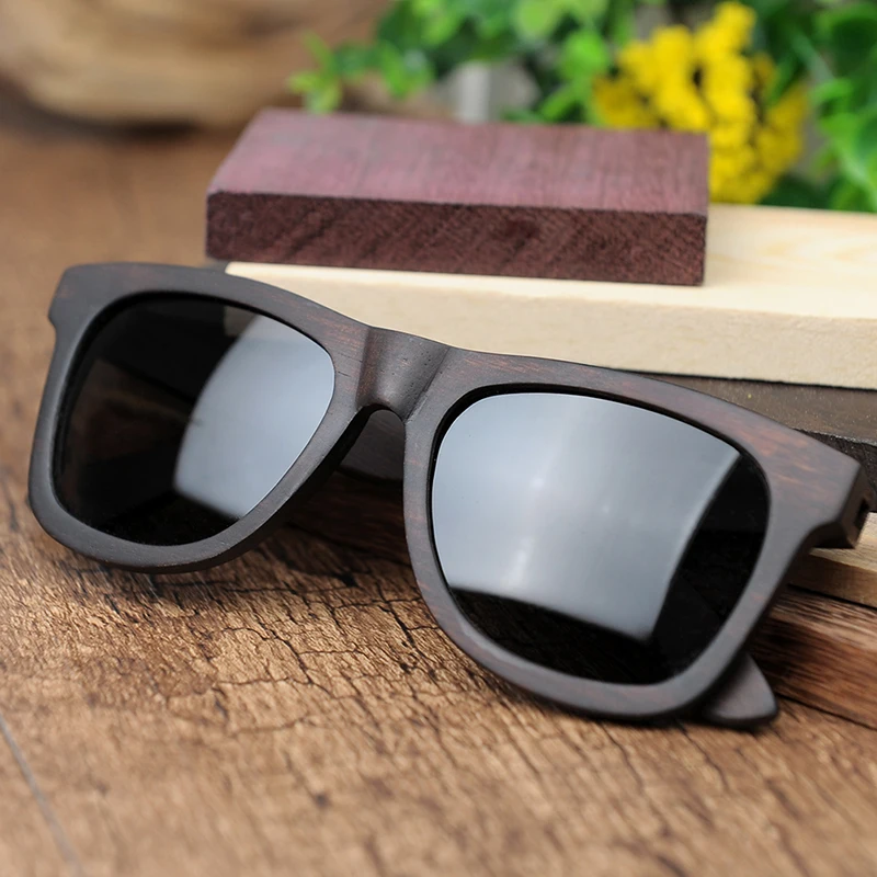 BOBO BIRD Okulary Ebony Wood Солнцезащитные очки поляризованные серые линзы для мужчин и женщин очки с гравировкой дропшиппинг