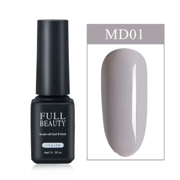 6ml Soak Off Grey Gel Polish Nail Art Lacquer Long Lasting Nude Pink Hybrid Gel Nail Polish Top Coat UV Gellak Manicure CH981-3 - Цвет: MD01