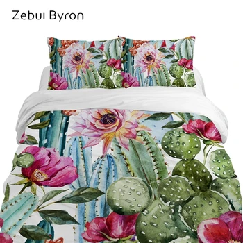 

3D Bedding Set Super King/Queen/Double Size,Custom Printing Quilt/Duvet Cover Set,Luxury 2/3pcs Flower Cactus Bed Set,DropShip