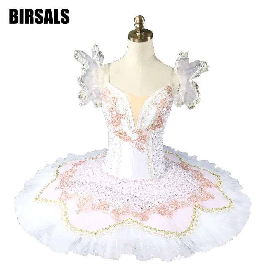 Adult Professional Ballet Tutu Costume White Coppelia Competition Performance Pancake Tutu,Classical Ballet Stage Costumebt8925