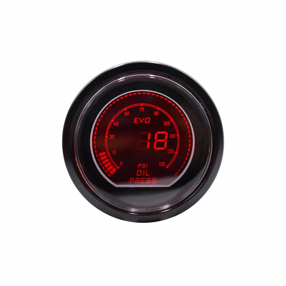 УФ-фильтр 52 мм с 2 дюймов автомобильный масляный Пресс gauge EVO ЖК-дисплей красный/синий светодиод масло Давление датчик 0-150PSI с Сенсор измерительный прибор/Car МЕТР