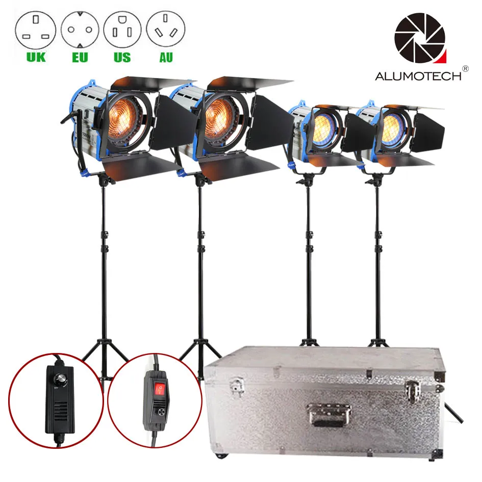 

(650W+1000w) x2 As ARRI Dimmer Built-in Fresnel Tungsten Spot light+case+stand