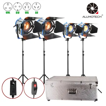

As ARRI Dimming 650WX2+1000WX2 Dimmer Built-in Fresnel Tungsten Spot Light+ StandX4+Case Light Kit For Video Studio Photograph