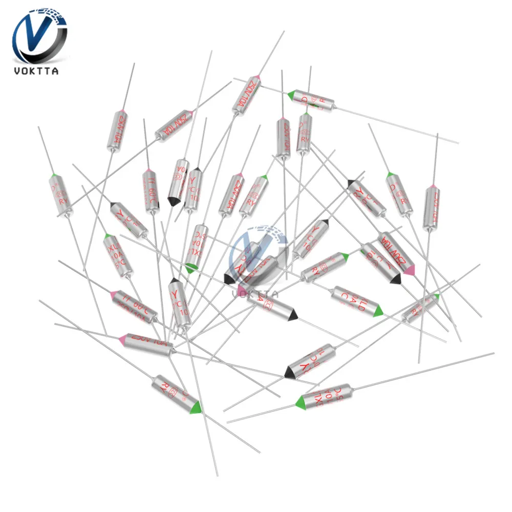 10 шт. Термальность предохранитель комплект RY/TF Термальность среза 10A 250V 60-280 ℃ Температура 60℃ 65℃ 90℃ 120℃ 95℃ 130℃ 133℃ 142℃ 167℃ 175