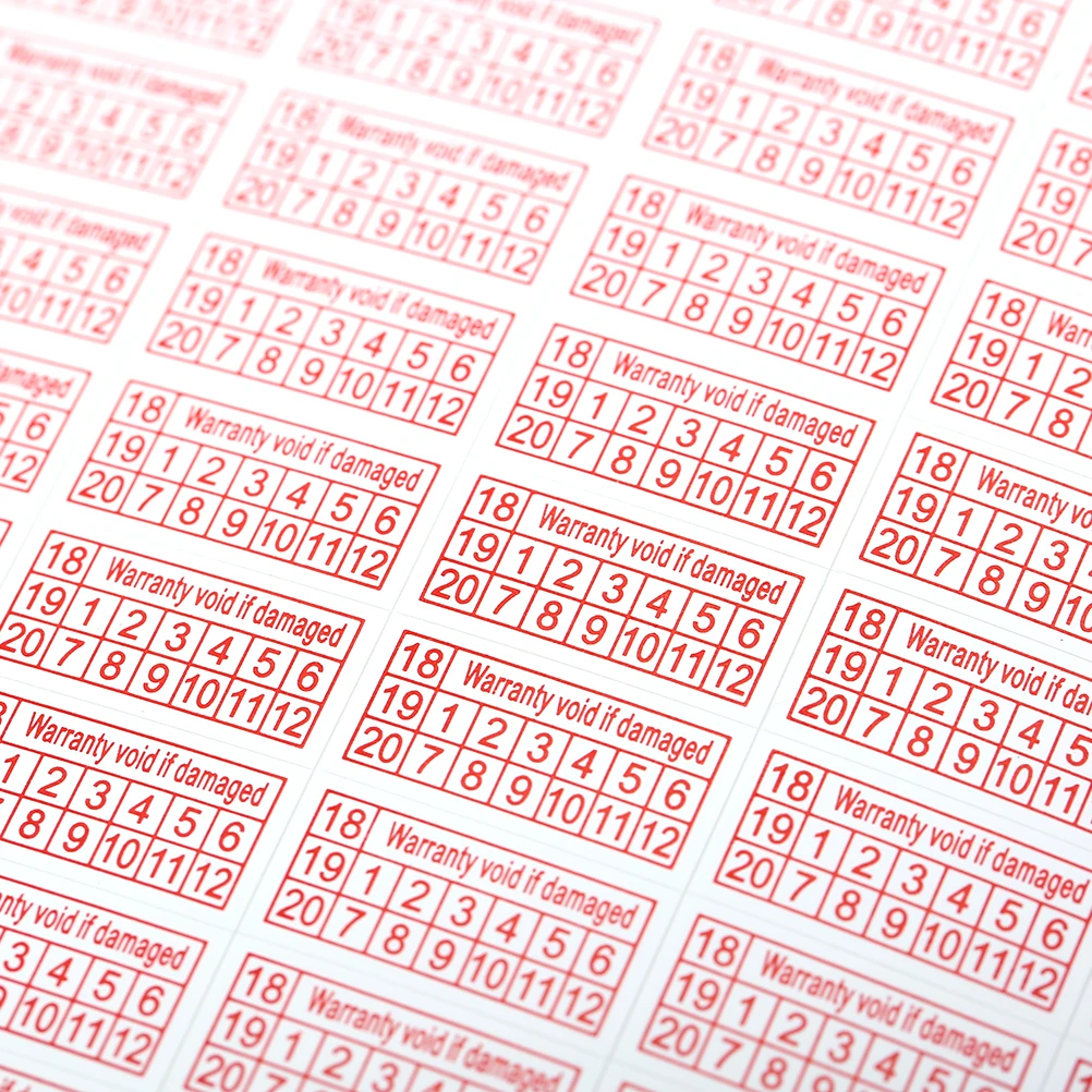 

200pcs Warranty Void If Removed Sticker 2017 2018 2019 Year Red Color Rectangle Shape Fragile Label Stickers