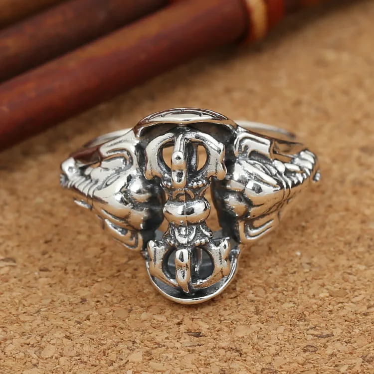 

New 925 Sterling Silver Punk hot popular Rings For Man Hip pop/Rock