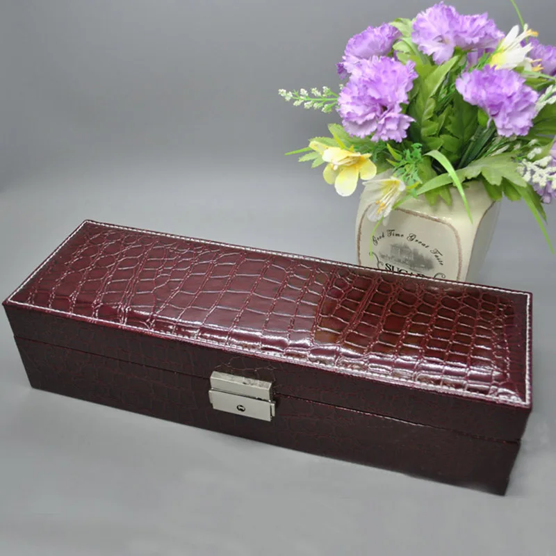 

Russia Shipping Leather Watch Box Case Serpentine Buckskin Cashmere for Men Wrist Display Jewelry Organizer Storage KQS8
